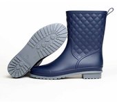 Women's waterproof rain lightweight mid to small leg boots, comfortable garden tie, fashionable, black