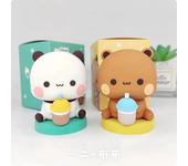 Cute Bubu Dudu Panda Bear Figure Kawaii Cartoon Panda Model Creative Exciting Spring Animal Car Ornaments