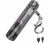Keychain Flashlight, 150 Lumen Keychain Light, USB Rechargeable Mini Flashlight Keychain with 3 Modes, IPX4 Waterproof Keychain Flashlight for Walking, Emergency, Parents Kids Gift