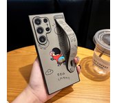 Laser Cartoon Pattern Wristband Phone Case For Samsung Galaxy S25 S24Ultra S25Ultra S23Ultra S22Ultra Crayon Shin-chan S25Plus/S24Plus Side Anti-Slip Design Creative Stand