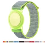 AirTag Bracelet for Kids, Apple Air Tag Protective Cover with Nylon Wristband, Anti Lost GPS Trackers Case Cover Elastic Watch Band for Toddlers Girls Boys Elders (Blue)