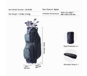 SucceBuy Golf Cart Bag with 14-Way Divider, Multiple Pockets, Premium Nylon, Lightweight & Durable for Men & Women
