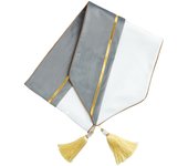 ANUMEI Velvet Table Runner Modern Luxury Golden Stripe Table Runners Dining Table Coffee Table Decor Gray Yellow