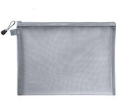 5Pcs Mesh Zipper Pouch Clear Document Bag Book File Folders Stationery Pencil Case Storage Bags 5 Colors A6(19X11Cm)
