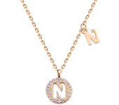 Letra O Joyería de diseño original 925 plata de ley ligera de lujo pinyin con apellido collar de letras