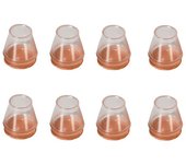 8pcs Silent Silicone Chair Feet Cover Round Non-Slip Chair Leg Caps with Felt Rubber Floor Protectors Feet Cap Bottom