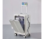 maleta de cabina Dispositivo de rodado de bolsillo delantero, cabina de embarque, marco de aleación de aluminio de transporte, maleta de carro de mano, equipo de 20/24 pulgadas maletas de viajes cabina