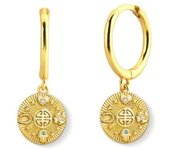 Fashion women's turquoise pendant earrings, simple mini perforations, jewelry accessories, 2025 trend, new
