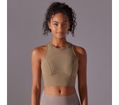 Hamidou Women's Yoga Tops Knit Solid Color Shaping Tank Top Back Cutout Yoga Clothing Fitness Sports Running Sleeveless Tank Top