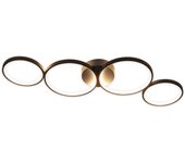 CBJKTX LED Ceiling Light 37W 3000k Warm White Modern Round Ring Black 89cm Designer Desk Lamp for Bedroom Living Room