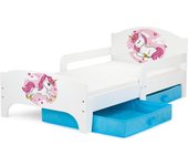Smart Cama Infantil de Madera - Zoo - Marco de Cama, Colchón y Cajón, robustro Cómodo Dormitorio Impresa, Muebles para Niños, Espacio para Dormir: 140/70 cm