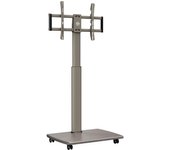 Soporte TV Ruedas Blanco de Serie E con Base de Madera para Pantallas de 32 a 70 Pulgadas,MAX VESA600*400mm,Soporte TV Suelo Ruedas con Función Giratoria,Ajuste de Altura,Gestión de Cable