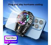 X112 Mobile Phone Back-clip Air-cooled PUBG Game Cooler 3 Gears Cooling Radiator with RGB Colorful Light for IPhone Android