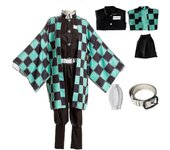 Demon Slayer Kamado Tanjirou Cosplay Costume Outfit Set Party Fancy Dress