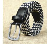 Cinturón elástico de lona con hebilla de Pin para hombre, cinturón de pantalones trenzado informal, moda