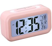 Smart Temperature Alarm Clock LED Display Digital Backlight Calendar Desktop Snooze Electronic Mini Alarm Clock-E