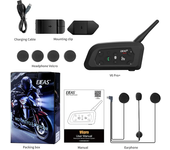 Moto walkie-talkie Casco de moto Auricular Bluetooth 5.1 6 conductores 800 metros comunicador impermeable