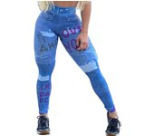 Skinny Women Yoga Pants Fitness Leggings Push Up Imitation Jeans for Running Fitness Pilates