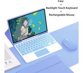 For Samsung Tab S6 lite 10.4 Backlight Keyboard Case Mouse Bluetooth Wireless Spanish Keyboard Magnetic Funda