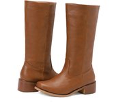 Botas altas de mujer estilo británico retro botas de rodilla de mujer botas de caballero de un pedal