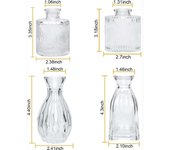 Glass Bud Set of 4,Small wer for Wedding Centerpiece Table Decorations,Clear Vintage Emed Mini Vases