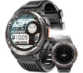 Military Smart Watches for Men 3ATM Waterproof with LED Flashlight 1.45" Rugged Tactical Smartwatch with Compass Elevation Barom