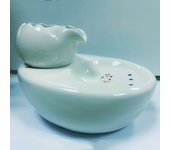 Ceramics Cat Water Fountain, Automatic Circulation Cat Water Drinking Dispenser, Ultra Quiet Cat Water Feeder