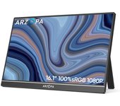 ARZOPA 16.1'' 100% sRGB Portable Monitor 1080P Second Monitor External Screen for MAC Laptop PC Android Xbox PS4/5 Switch