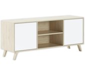 Mueble de TV para Salón | 57 x 140 x 40 cm | Indicado para TV de 32/40/50/55/60" | Modelo Wind 140 | Gris | 2 Puertas Abatibles Color Puccini
