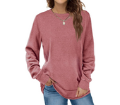 Round neck T-t long sleeved, sports t casual top