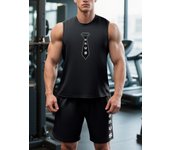 TOQUCL Quick Dry Sports Tank Top Men Bodybuilding Set