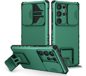 Funda a prueba de golpes para Samsung S23 Ultra 5G S22 + S21 FE, protección de lente de cámara deslizante, funda de teléfono con soporte para Galaxy Note 20