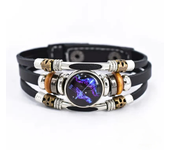 Pulsera de cuero luminosa de doce constelaciones, pulsera de cuero con cuentas multicapa Retro, regalos de joyería para hombres, mujeres y parejas