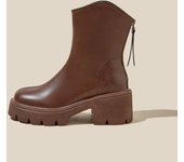 Botas Medianas De Mujer, Botas Chelsea Con Plataforma De Cuero, Botas Cortas