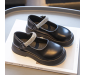 Girls' Leather Shoes British Style 2024 New Fashion Children's Princess Shoes for Wedding Kids Chic Flats Solid Color Moccasin