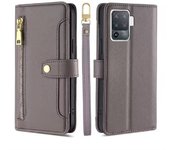 Moda Multifuncional Cremallera Magnético Funda de Cuero PU Solapa OPPO Reno 5F, A94 4G, F19 Pro Cuerda Colgante Funda protectora