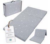 Colchon Cuna Bebe Plegable 120 x 60 cm - colchoneta Cama Infantil de Viaje colchón Transpirable y colchones de Espuma con Funda Lavable 120x60cm Safari
