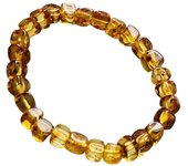 Pulsera De Ámbar Natural Con Flores De Ámbar, Pulsera De Cuentas Cuadradas Geométricas, Regalo De Joyería Para Hombres Y Mujeres