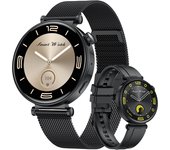 2024 Smart Watch Women, Smartwatch with 1.32" AMOLED Screen, Bluetooth Call, Custom Watch Face, Pedometer, Blood Oxygen Monitor, Heart Rate and Sleep, Compatible with iPhone Android, Double Straps - Steel and Silicone