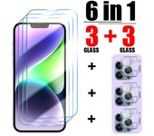 6in1 Tempered Glass for iPhone 14 Pro Max 6 7 8 Plus SE Camera Film Screen Protector for iPhone 13 Pro Max XR XS X 11 12 Pro