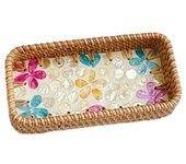 Hand Woven Splicing Shell Rattan Basket Rattan Weaving Colorful Rattan Shell Tray Handmade Household Dried Fruit Plate