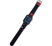 Simple Heart Embroidered Women's Pebbled Leather Watch Strap,For Apple Watch 44mm 42мм 45мм 46мм IWatch 49мм