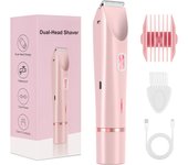 Women's Dual-Head Bikini Trimmer, Waterproof Cordless Electric Hair Shaver, USB Type-C Charging, Full Body Hair Removal, Safe & Comfortable (Purple)