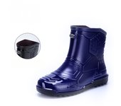 Zapatos de lluvia de otoño e invierno para hombre, antideslizantes e impermeables, botas de trabajo cálidas y seguras de terciop