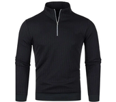 Men's autumn and winter long sleeved sweater, mid high collar with half zipper, women's knitted sweater
