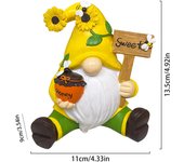 Cross-border new product creativity Autumn pastoral style, resin decoration gnome ornament, garden decoration sunflower gnome