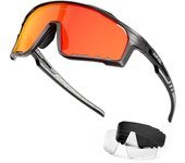 Gafas de Ciclismo Polarizadas Hombre Gafas MTB Mujer Gafas Bicicleta Montaña Gafas Bici con 3 Lentes Intercambiables TR90 Gafas Ciclista Protección UV 400 Gafas de Sol Deportivas Running K76