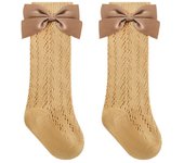 Lovely Bowknot Girl's Cotton Socks Sweet Soft Children Long Tube Socks Elastic Comfortable Solid Color Foot Cover 0-5 Years Old