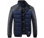 Abrigo de algodón hombre invierno, forrado, grueso, cuello levantado