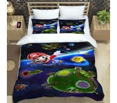 Super Mario Pattern Quilt Cover With Pillowcases Microfiber 3D Digital Printed Bedding Set Twin Full Queen King